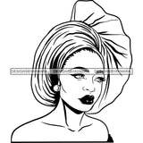 Afro Nubian Melanin Popping Kinky Hair Turban Beautiful African American Woman SVG Cutting Files