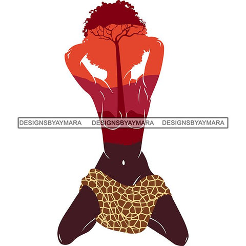 Sensual African Artwork Proud Roots Goddess Safari Savanna Africa Continent Exotic Environment  SVG Files For Cutting and More!