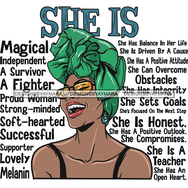 Afro Woman She's Successful Quotes SVG Files For Cutting and More!