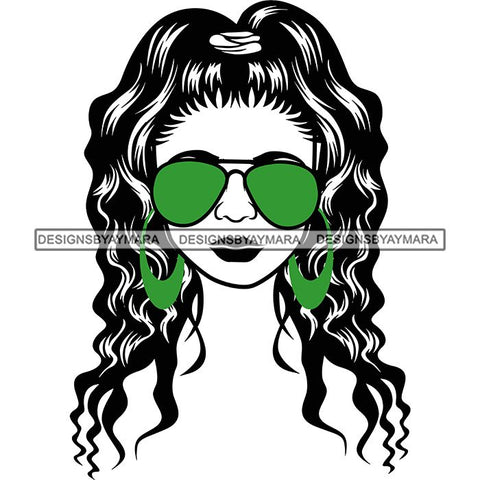 Afro Lola Boss Lady Dope Diva Glamour Wearing Glasses Accesories .SVG Cut Files