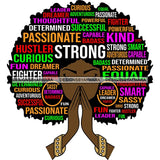 Afro Woman Praying Hair Life Quotes Strong Independent Educated Melanin SVG Cutting Files