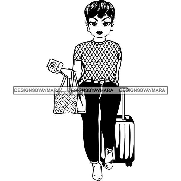 Lola Travel Vacation Getaway Black Proud Woman Traveling .SVG Cutting Files For Silhouette and Cricut and More!