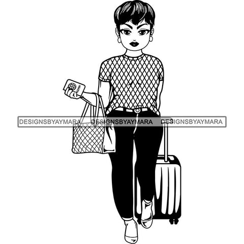 Lola Travel Vacation Getaway Black Proud Woman Traveling .SVG Cutting Files For Silhouette and Cricut and More!