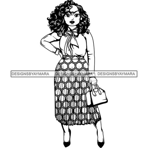 Afro Classy Lola Elegance Glamour Church Lady .SVG Clipart Vector Cutting Files For Circuit Silhouette Cricut and More!