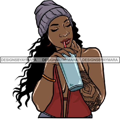 Afro Woman Tattoo Sexy Melanin Nubian Goddess PNG Files For Print Not For Cutting