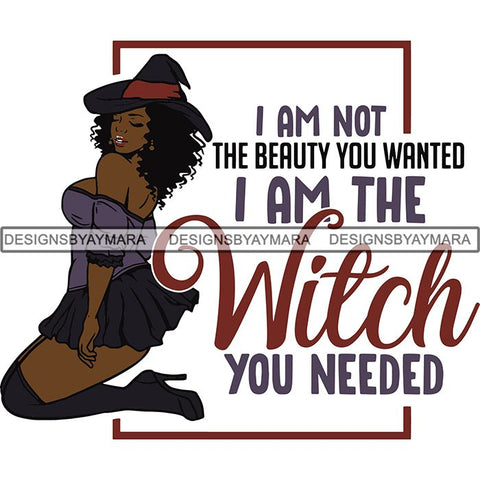 Afro Sexy Witches Halloween SVG Cutting Files For Silhouette Cricut and More