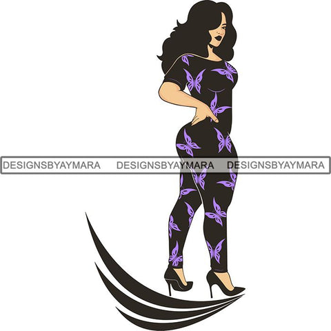 Afro Melanin Popping Dark Latina SVG Cutting Files For Silhouette Cricut and More