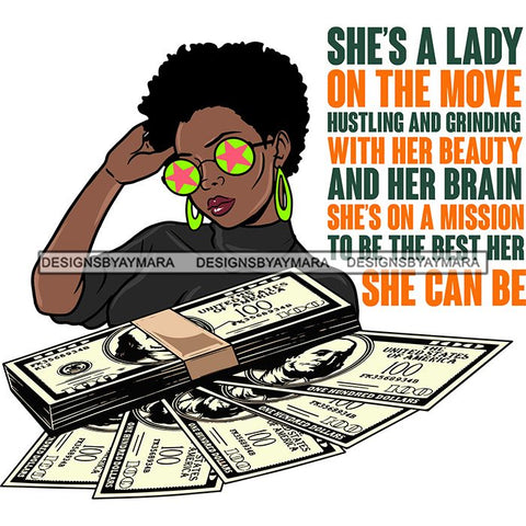 Afro Badass Goddess Hustle Woman Money Maker .SVG Cutting Files For Silhouette and Cricut and More!