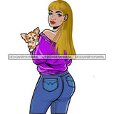 Beautiful Woman Dod Breed Chihuahua Pet Animal Best Friend Mascot Goddess SVG Cutting Files