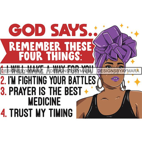 Afro Woman God Lord Life Quotes SVG Cutting Files For Silhouette and Cricut and More!