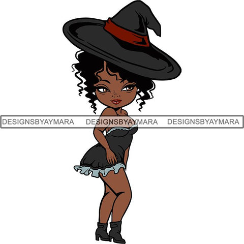 Afro Sexy Witches Halloween SVG Cutting Files For Silhouette Cricut and More