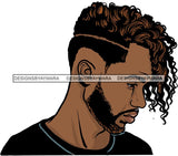 Attractive Black Man Bearded Hipster Model Fashion Male Guy Hombre Masculino Guapo Stylish Close-up Sexy Macho Manly SVG Files For Cutting