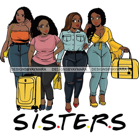 Ladies Getaway Vacation Trip Travel Adventure Best Friends Forever Buddy Sister Divas Melanin Girlfriends SVG Files For Cutting and More!
