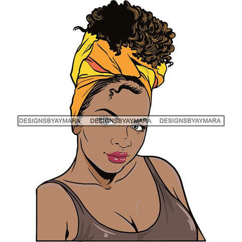 Beautiful Woman Turban Head Wrap Hairstyle SVG Files For Cutting and More!