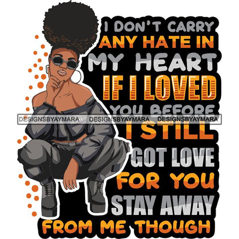 Afro Lola Squatting Bad Ass Life Quotes Confident Lady .SVG Clipart Vector Cutting Files