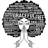 Afro Woman Praying Hair Quotes Educated Smart Queen SVG Cutting Vector Files Cricut Silhouette Best Price!