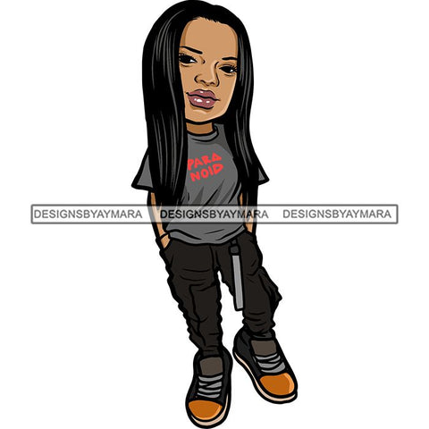 Fashion Woman Model Posing Summer Outfit Vogue Goddess Glamour Trendy Clothing Vector SVG Cutting Files