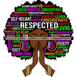 Afro Woman Praying Hair Life Quotes Strong Independent Educated Melanin SVG Cutting Files