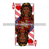 Afro Queen Lola Ace Casino Design Blackjack Poker Gambling Crown Royal SVG Cutting Files For Silhouette Cricut and More!