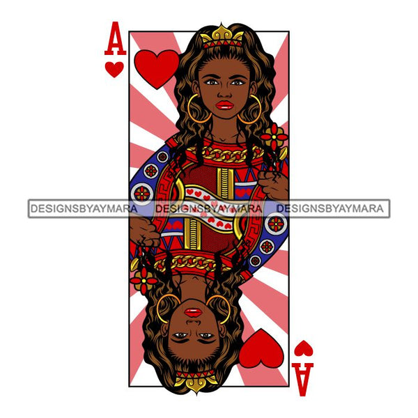 Afro Queen Lola Ace Casino Design Blackjack Poker Gambling Crown Royal SVG Cutting Files For Silhouette Cricut and More!