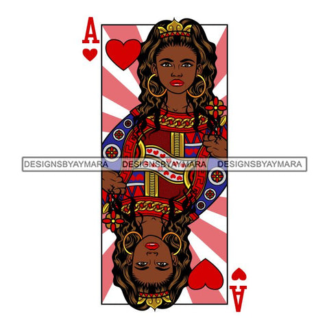Afro Queen Lola Ace Casino Design Blackjack Poker Gambling Crown Royal SVG Cutting Files For Silhouette Cricut and More!