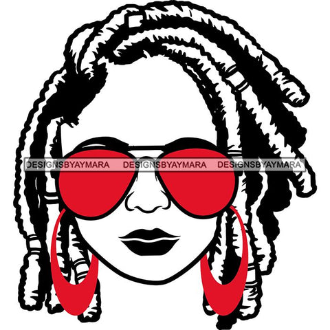 Afro Lola Boss Lady Dope Diva Glamour Wearing Glasses Accesories .SVG Cut Files