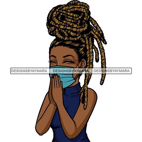 Black Woman Praying God Quotes Face Mask Begging Prayers Save Life Mujer Orando a Dios SVG Vector Clipart Cutting Files