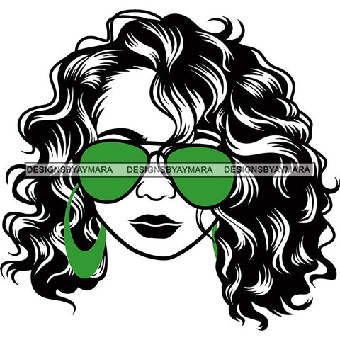 Afro Lola Boss Lady Dope Diva Glamour Wearing Glasses Accesories .SVG Cut Files