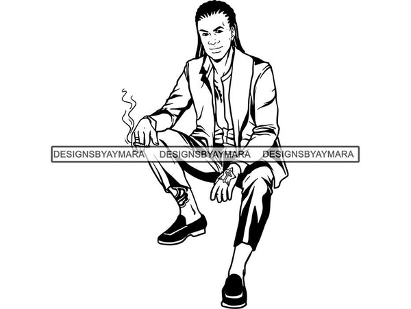 Man Smoking Weed Blunt Cannabis Medical Marijuana Mary Jane Pot Stone High Life Smoker Smoking Smoke 420 Drug .SVG Cut Files for Silhouette and Cricut
