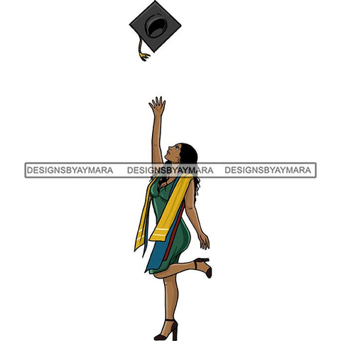 Graduation Achievement Hard Work Diploma Success Robe Cap Certificate College SVG Cutting Files