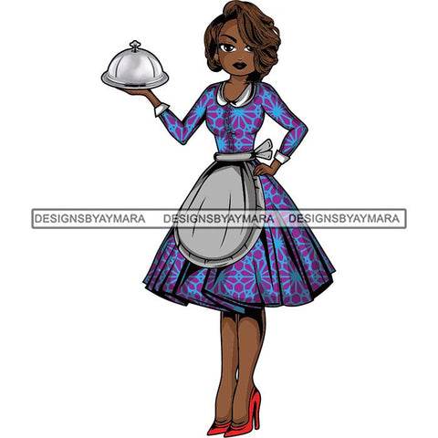 Afro Chef Lola Cooker Cooking Culinary Profession .SVG Clipart Vector Cutting Files For Circuit Silhouette Cricut and More!
