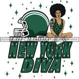 New York Diva Football Team SVG Cutting Files For Silhouette Cricut and More