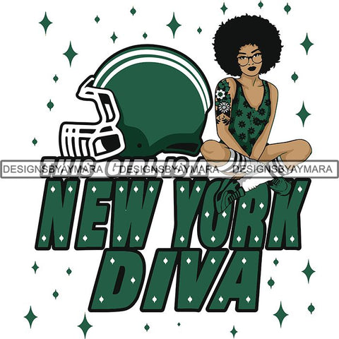 New York Diva Football Team SVG Cutting Files For Silhouette Cricut and More