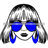 Afro Lola Boss Lady Dope Diva Glamour Wearing Glasses Accesories .SVG Cut Files