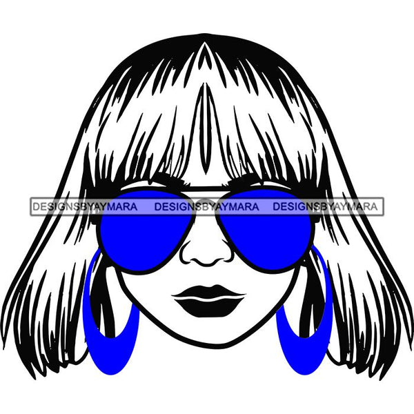 Afro Lola Boss Lady Dope Diva Glamour Wearing Glasses Accesories .SVG Cut Files