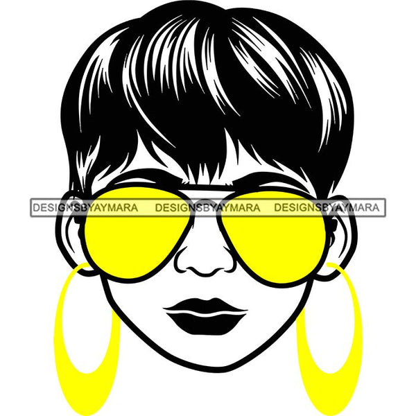 Afro Lola Boss Lady Dope Diva Glamour Wearing Glasses Accesories .SVG Cut Files