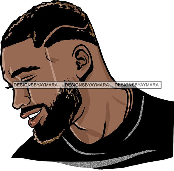 Attractive Black Man Bearded Hipster Model Fashion Male Guy Hombre Masculino Guapo Stylish Close-up Sexy Macho Manly SVG Files For Cutting