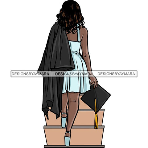 Graduation Achievement Hard Work Diploma Success Robe Cap Certificate College SVG Cutting Files