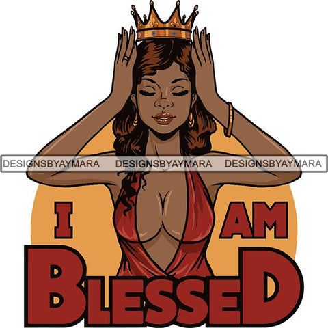 Afro Melanin Popping Blessed Life Quotes SVG Cutting Files For Silhouette Cricut and More