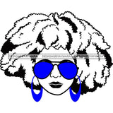 Afro Lola Boss Lady Dope Diva Glamour Wearing Glasses Accesories .SVG Cut Files