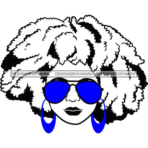 Afro Lola Boss Lady Dope Diva Glamour Wearing Glasses Accesories .SVG Cut Files