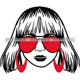 Afro Lola Boss Lady Dope Diva Glamour Wearing Glasses Accesories .SVG Cut Files