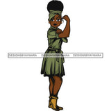 Afro Strong Lola Flexing We Can Do It Woman Power .SVG Cutting Files For Silhouette Cricut and More!