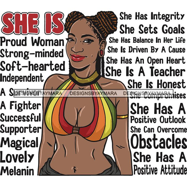 Afro Woman She's Successful Quotes SVG Files For Cutting and More!