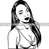 Beautiful Afro Woman Unique Designs In Black and White SVG Cutting Files For Silhouette Cricut and More