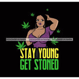 Ganja Narcotic Joint Blunt Weed Leaf Hydroponics Cannabis Woman Smoking Grass Marijuana SVG Cut Files