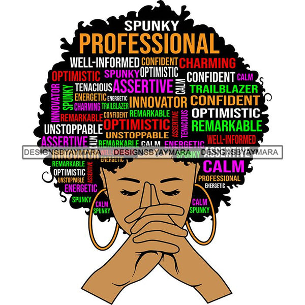 Afro Succesful Woman Hair Quotes Black Lives Matter Proud Roots Nubian Melanin SVG Cut Files