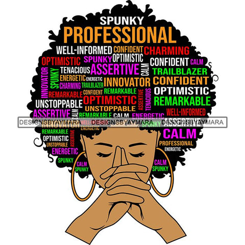 Afro Succesful Woman Hair Quotes Black Lives Matter Proud Roots Nubian Melanin SVG Cut Files