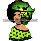 Safari Goddess Africa Continent African American Woman Savanna Animals Hair SVG Cutting Files.