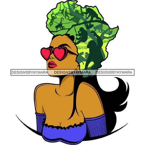 African American Woman Goddess Safari Savanna Africa Continent SVG Files For Cutting and More!